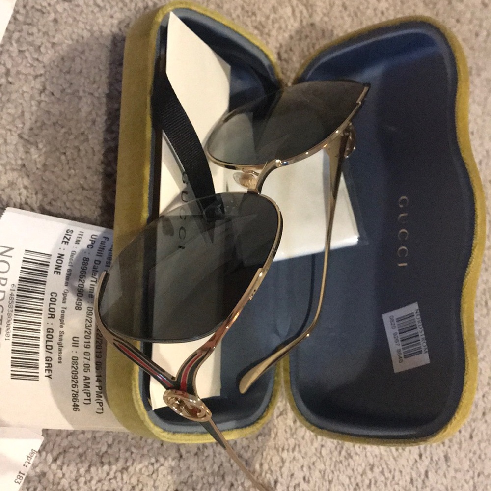 63mm Open Temple Sunglasses GUCCI Gold / Grey
